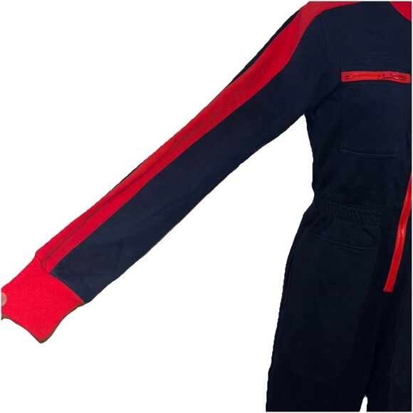 LF Markey (Size 0) Boilersuit Blue Red Pockets Workwear Winter Skiing - Picture 8 of 16